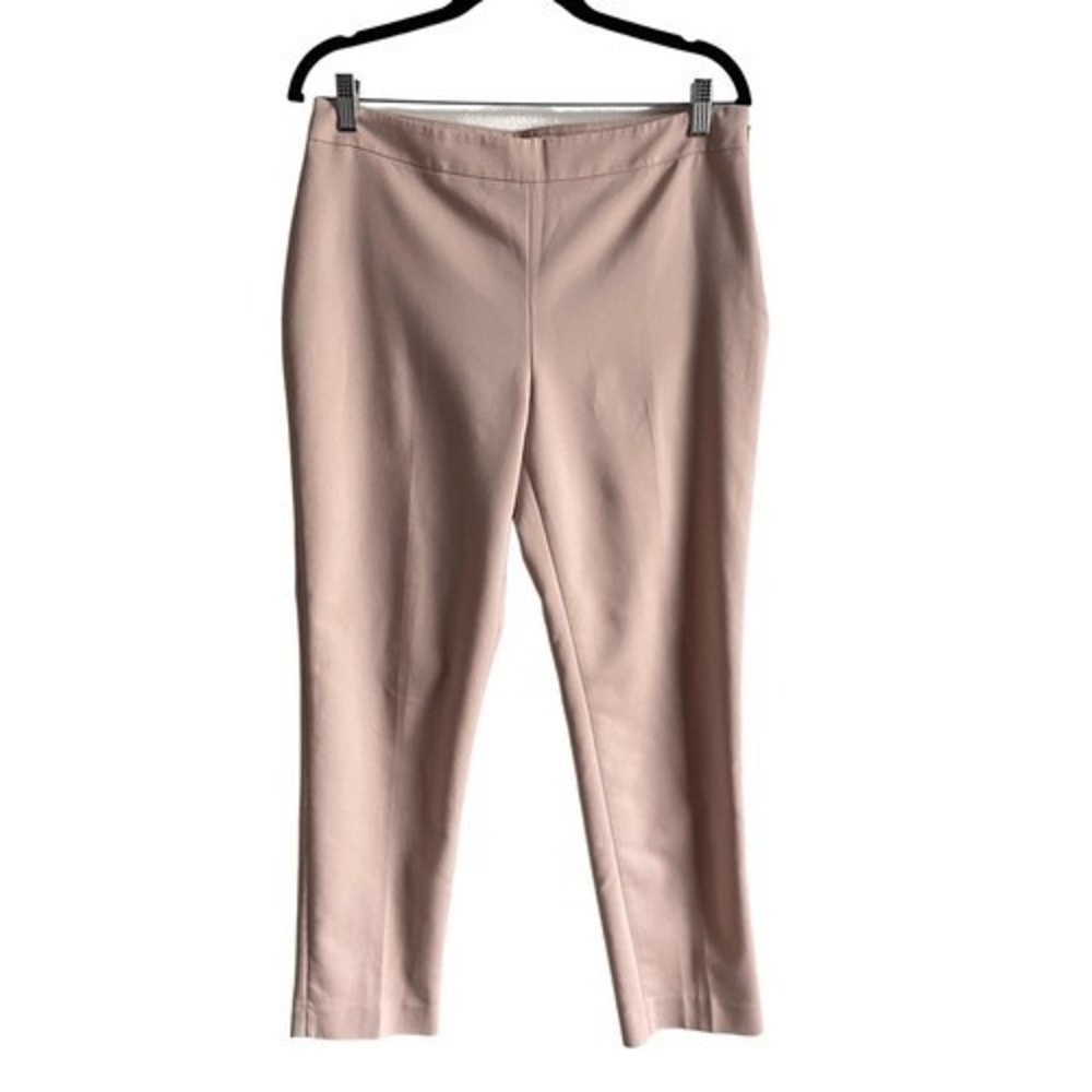 B4 Chaus New York‎ Ankle Pants 8 Pink Cotton Blend Stretch Side Zip Slim Leg